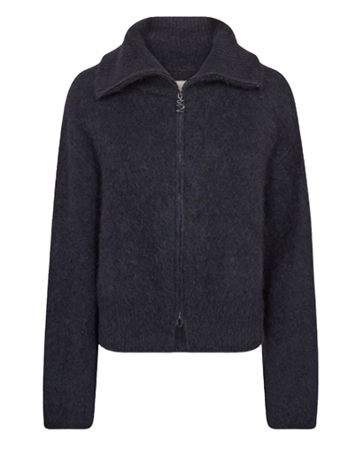 Mos Mosh - MMHulda Strik Zip Cardigan- Salute Navy